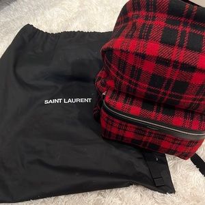 YSL City Backpack in Tartan
